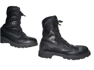 Vintage Herman Survivors Boots 9M  Made in USA  Vibram Sole Leather Logger